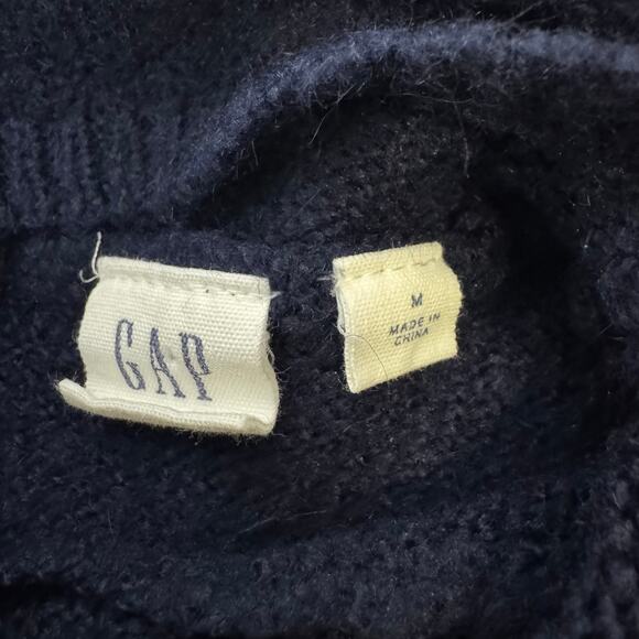 Gap Women's Wool Blend Turtleneck Sweater Blue Size Medium Soft Lightweight - Picture 5 of 8